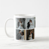Wedding Photo Collage Bride and Groom Monogram コーヒーマグカップ (左)
