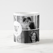 Wedding Photo Collage Mug with Initial & Date ジャンボコーヒーマグカップ (正面)