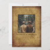 Wedding Photo Elegant Brown Grunge Background   招待状 (正面)