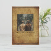 Wedding Photo Elegant Brown Grunge Background   招待状 (スタンド正面)