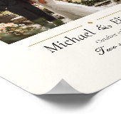 Wedding Photo Elegant Cream Gold Modern Custom ポスター (角)
