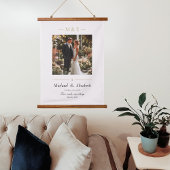 Wedding Photo Elegant Cream Gold Modern Custom 吊り下げ型タペストリー