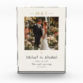 Wedding Photo Elegant Ivory Gold Modern Custom フォトブロック (正面)
