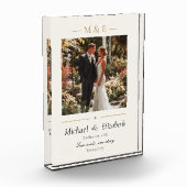 Wedding Photo Elegant Ivory Gold Modern Custom フォトブロック (左)