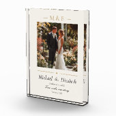 Wedding Photo Elegant Ivory Gold Modern Custom フォトブロック (右)