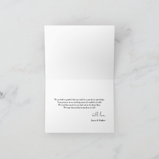 Wedding Photo Gradient Calligraphy Script サンキューカード (内部)