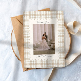 Wedding Photo Guest Appreciation Gingham サンキューカード