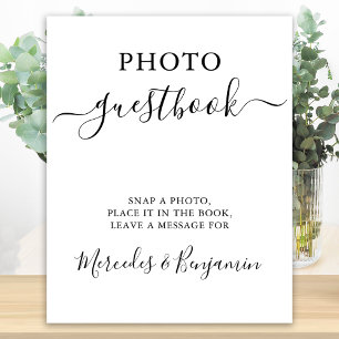 Wedding Photo Guest Book Sign Modern Calligraphy ポスター