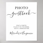 Wedding Photo Guest Book Sign Modern Calligraphy ポスター (正面)