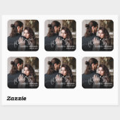 Wedding Photo Hand-Lettered Thank You スクエアシール (シート)