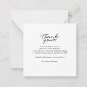 Wedding Photo Hand-Lettered Thank You ノートカード (裏面)