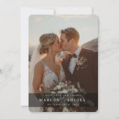 WEDDING PHOTO modern elegant chic ampersand black サンキューカード (正面)