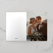 WEDDING PHOTO modern elegant chic ampersand black 箔グリーティングカード (外側レイダウン)