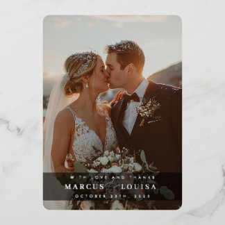 WEDDING PHOTO modern elegant chic ampersand black 箔招待状