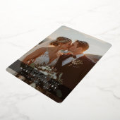 WEDDING PHOTO modern elegant chic ampersand black 箔招待状 (回転した状態)