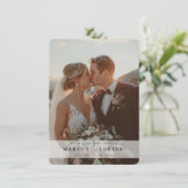 WEDDING PHOTO modern elegant chic ampersand white サンキューカード (スタンド正面)