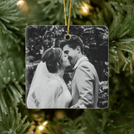 Wedding Photo Newlyweds Couple セラミックオーナメント