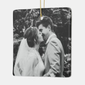 Wedding Photo Newlyweds Couple セラミックオーナメント (左)