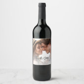 Wedding Photo Save the Date Minimalist Wine Label ワインラベル (正面)