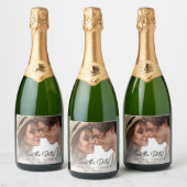 Wedding Photo Save the Date Sparkling Wine Label スパークリングワインラベル (ボトル)