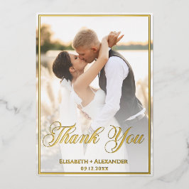 Wedding Photo Script THANK YOU Foil Card 箔招待状