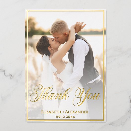 Wedding Photo Script THANK YOU Foil Card 箔招待状 (正面)