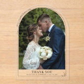 Wedding Photo Thank You Floral Arch アクリル招待状 (正面)