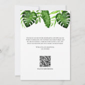 Wedding Photo Thank you Tropical Greenery QR Code サンキューカード (裏面)