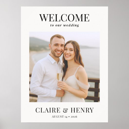 Wedding Photo Welcome Sign ポスター (正面)