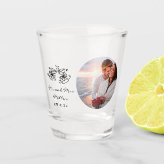 Wedding Photo whimsical Shot Glass Favor ショットグラス