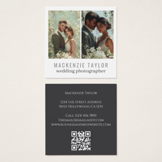 Wedding Photographer 2 Photo Personalized QR Code (正面&裏面)
