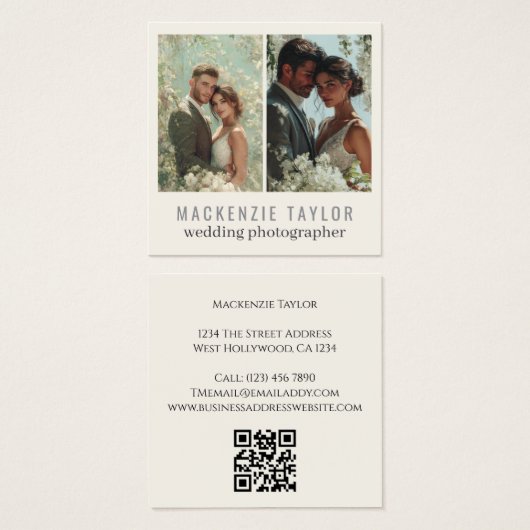 Wedding Photographer 2 Photo Personalized QR Code (正面&裏面)