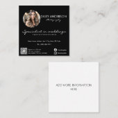 Wedding Photographer Business Card Elegant Wedding スクエア名刺 (正面/裏面)