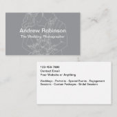 Wedding Photographer Modern Minimalist 名刺 (正面/裏面)