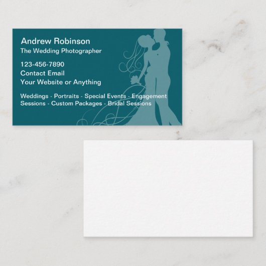 Wedding Photographer Modern Unique 名刺 (正面/裏面)