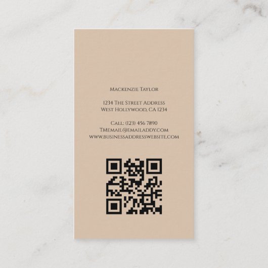 Wedding Photographer Photo Personalized QR Code 名刺 (裏面)