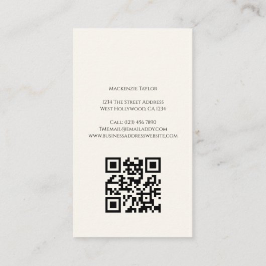 Wedding Photographer Photo Personalized QR Code 名刺 (裏面)