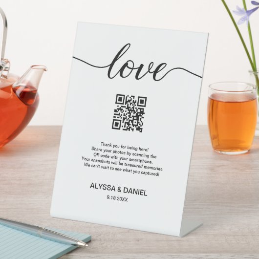 Wedding Photos share QR code Love Script 台座サイン (インサイチュ)
