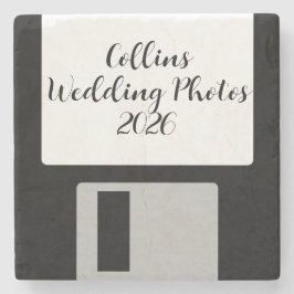 Wedding Photos Stone Coaster | Retro Floppy Disk ストーンコースター