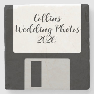 Wedding Photos Stone Coaster | Retro Floppy Disk ストーンコースター