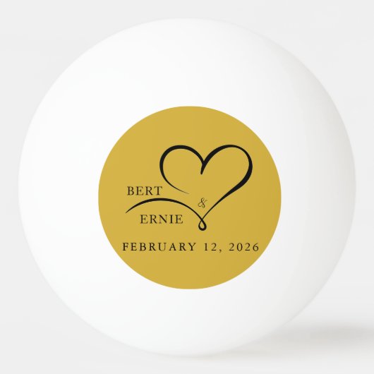 Wedding Ping Pong Ball Custom Text Fun Party Favor 卓球ボール (裏面)