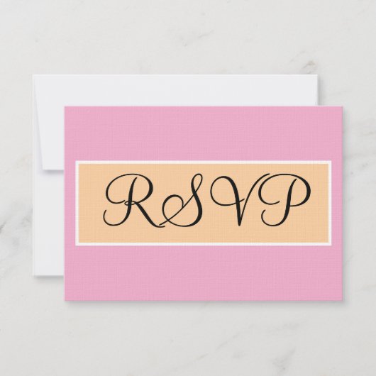 Wedding Pink Beige Seafoam Green RSVP (正面)