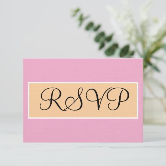Wedding Pink Beige Seafoam Green RSVP (スタンド正面)
