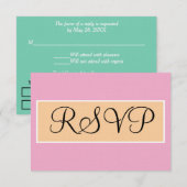 Wedding Pink Beige Seafoam Green RSVP (正面/裏面)