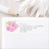Wedding pink blossom watercolor customized address ラベル (インサイチュ)