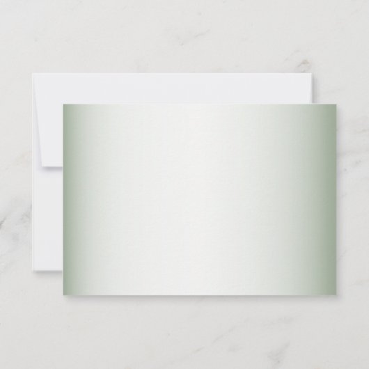 Wedding Pink Floral Rustic Geometric Green 出欠カード (裏面)