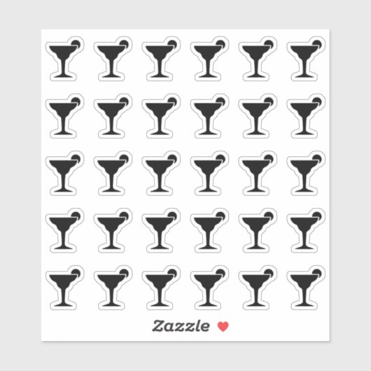 Wedding Place Card Bar Menu Coctail Drink Choice シール (シート)