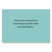 Wedding  Place Card Paper - Table Decorations テーブルナンバー (裏面)