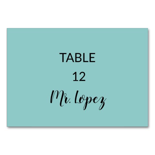 Wedding  Place Card Paper - Table Decorations テーブルナンバー (正面)