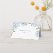Wedding Place Cards, Blue Hydrangea Border Classic プレイスカード (裏面)